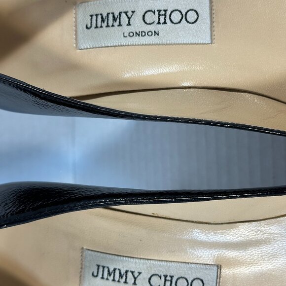 WOMEN'S BLACK JIMMY CHOO HEELS SIZE 7-1/2 - Picture 13 of 16